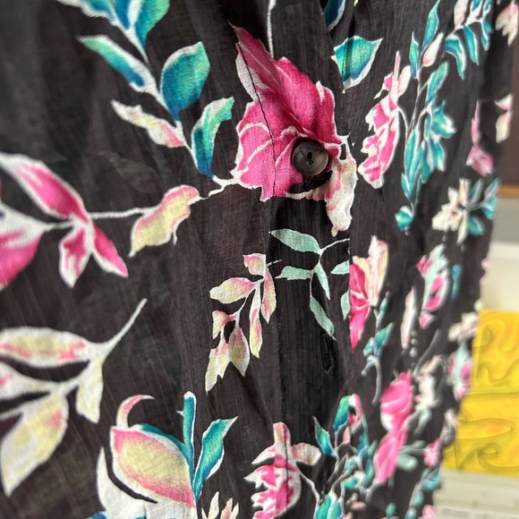 Goa Floral Black Blouse XL - Picture 15 of 16